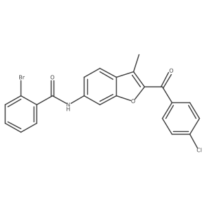 2-bromo-N-[2-(4-chlorobenzoyl)-3-methyl-1-benzofuran-6-yl]benzamide结构式