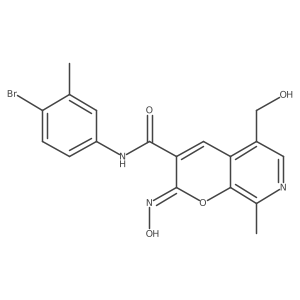 (2Z)-N-(4-bromo-3-methylphenyl)-2-(hydroxyimino)-5-(hydroxymethyl)-8-methyl-2H-pyrano[2,3-c]pyridine-3-carboxamide Structure