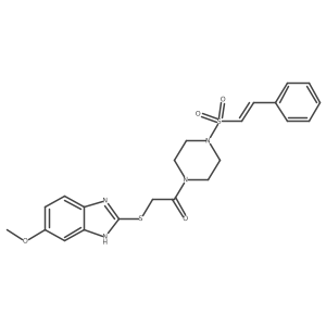 2-[(5-methoxy-1H-1,3-benzodiazol-2-yl)sulfanyl]-1-[4-(2-phenylethenesulfonyl)piperazin-1-yl]ethan-1-one Structure
