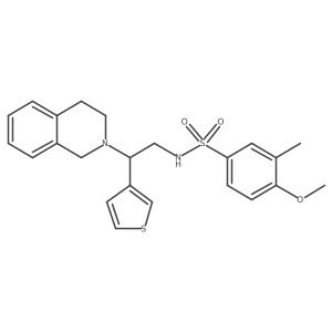 N-(2-(3,4-dihydroisoquinolin-2(1H)-yl)-2-(thiophen-3-yl)ethyl)-4-methoxy-3-methylbenzenesulfonamide结构式