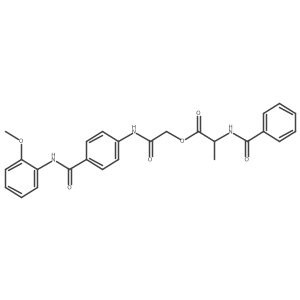 N-Benzoyl-L-alanine 2-[[4-[[(2-methoxyphenyl)amino]carbonyl]phenyl]amino]-2-oxoethyl ester Structure