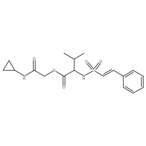 (Cyclopropylcarbamoyl)methyl 3-methyl-2-(2-phenylethenesulfonamido)butanoate结构式