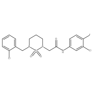 2-[6-(2-chlorobenzyl)-1,1-dioxido-1,2,6-thiadiazinan-2-yl]-N-(3-chloro-4-fluorophenyl)acetamide Structure