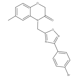 Cc1ccc2c(c1)N(Cc1nc(-c3ccc(Br)cc3)no1)C(=O)CO2结构式