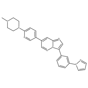 7-[6-(4-Methyl-1-piperazinyl)-3-pyridinyl]-3-[3-(1H-pyrazol-1-yl)phenyl]-imidazo[1,2-b]pyridazine结构式