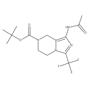 Imidazo[1,5-a]pyrazine-7(8h)-carboxylic acid,1-(acetylamino)-5,6-dihydro-3-(trifluoromethyl)-,1,1-dimethylethyl ester Structure