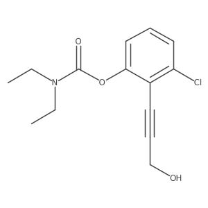 Carbamic acid, N,N-diethyl-, 3-chloro-2-(3-hydroxy-1-propyn-1-yl)phenyl ester结构式