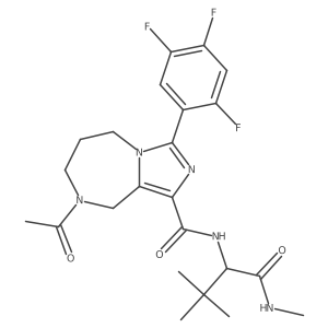 8-acetyl-N-[(1S)-2,2-dimethyl-1-(methylcarbamoyl)propyl]-3-(2,4,5-trifluorophenyl)-5,6,7,9-tetrahydroimidazo[1,5-a][1,4]diazepine-1-carboxamide结构式