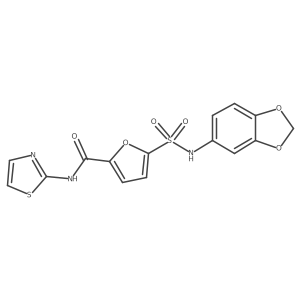 5-(N-(benzo[d][1,3]dioxol-5-yl)sulfamoyl)-N-(thiazol-2-yl)furan-2-carboxamide Structure