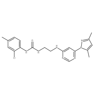 1-(2-chloro-4-methylphenyl)-3-(2-((6-(3,5-dimethyl-1H-pyrazol-1-yl)pyrimidin-4-yl)amino)ethyl)urea结构式