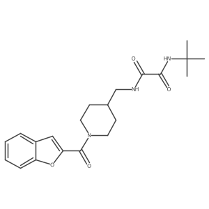 N1-((1-(benzofuran-2-carbonyl)piperidin-4-yl)methyl)-N2-(tert-butyl)oxalamide结构式