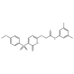 N-(3,5-dimethylphenyl)-2-({5-[(4-methoxyphenyl)sulfonyl]-6-oxo-1,6-dihydropyrimidin-2-yl}thio)acetamide Structure