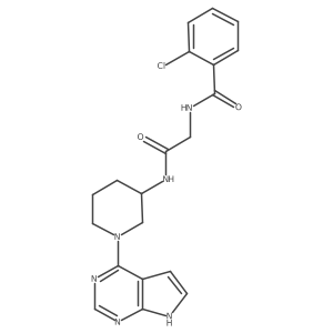 N-(2-(1-(7H-pyrrolo[2,3-d]pyrimidin-4-yl)piperidin-3-ylamino)-2-oxoethyl)-2-chlorobenzamide结构式