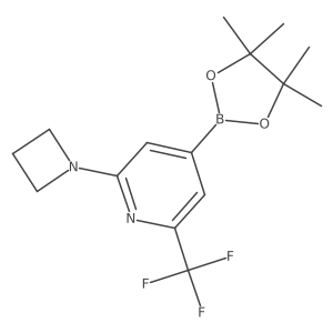 2-(Azetidin-1-yl)-4-(4,4,5,5-tetramethyl-1,3,2-dioxaborolan-2-yl)-6-(trifluoromethyl)pyridine Structure