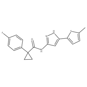 Cyclopropanecarboxamide, 1-(4-fluorophenyl)-N-[3-(5-methyl-2-thienyl)-1H-pyrazol-5-yl]-结构式