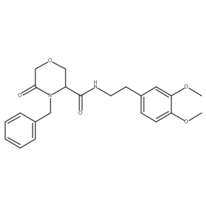 4-benzyl-N-(3,4-dimethoxyphenethyl)-5-oxomorpholine-3-carboxamide Structure