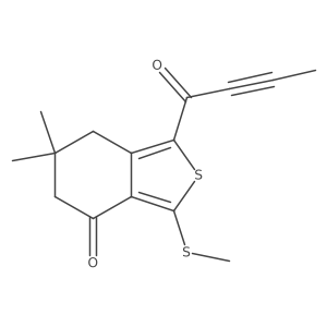 1-(But-2-ynoyl)-6,6-dimethyl-3-(methylsulfanyl)-6,7-dihydro-2-benzothiophen-4(5H)-one结构式