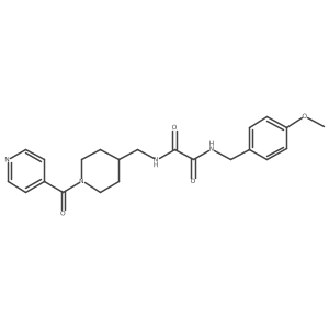 N1-((1-isonicotinoylpiperidin-4-yl)methyl)-N2-(4-methoxybenzyl)oxalamide结构式