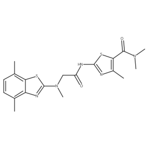 2-(2-((4,7-dimethylbenzo[d]thiazol-2-yl)(methyl)amino)acetamido)-N,N,4-trimethylthiazole-5-carboxamide结构式