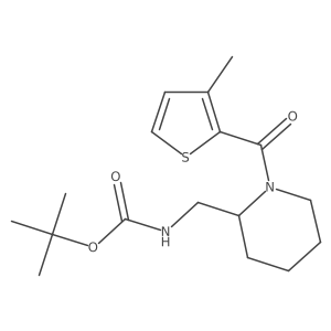 Tert-butyl ((1-(3-methylthiophene-2-carbonyl)piperidin-2-yl)methyl)carbamate结构式