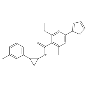 N-[2-(3-fluorophenyl)cyclopropyl]-2-(furan-2-yl)-4-methyl-6-(methylsulfanyl)pyrimidine-5-carboxamide Structure