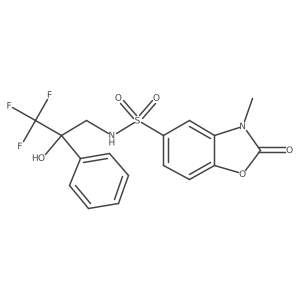 3-methyl-2-oxo-N-(3,3,3-trifluoro-2-hydroxy-2-phenylpropyl)-2,3-dihydrobenzo[d]oxazole-5-sulfonamide结构式