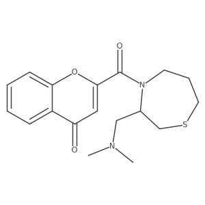 2-(3-((dimethylamino)methyl)-1,4-thiazepane-4-carbonyl)-4H-chromen-4-one Structure