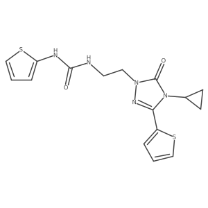 1-(2-(4-cyclopropyl-5-oxo-3-(thiophen-2-yl)-4,5-dihydro-1H-1,2,4-triazol-1-yl)ethyl)-3-(thiophen-2-yl)urea Structure
