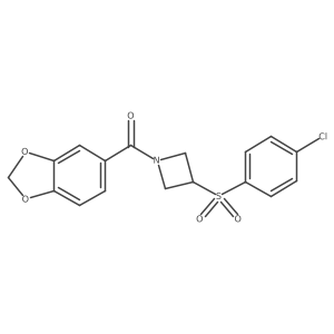 Benzo[d][1,3]dioxol-5-yl(3-((4-chlorophenyl)sulfonyl)azetidin-1-yl)methanone Structure