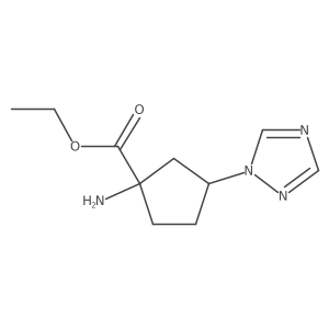 ethyl 1-amino-3-(1H-1,2,4-triazol-1-yl)cyclopentane-1-carboxylate结构式