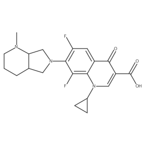 7-[(4aR,7aR)-1-methyl-3,4,4a,5,7,7a-hexahydro-2H-pyrrolo[3,4-b]pyridin-6-yl]-1-cyclopropyl-6,8-difluoro-4-oxoquinoline-3-carboxylic acid结构式