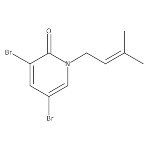 3,5-Dibromo-1-(3-methylbut-2-en-1-yl)-1,2-dihydropyridin-2-one结构式