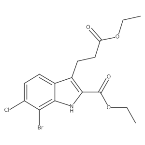 7-Bromo-6-chloro-2-(ethoxycarbonyl)-1H-indole-3-propanoic acid ethyl ester结构式