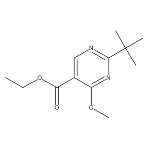 Ethyl 2-(tert-butyl)-4-methoxypyrimidine-5-carboxylate结构式