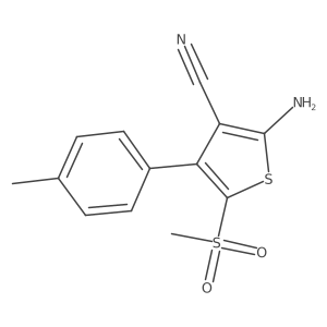 2-Amino-5-(methylsulfonyl)-4-(p-tolyl)thiophene-3-carbonitrile Structure