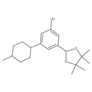 3-(4-Methyl-1-piperazinyl)-5-(4,4,5,5-tetramethyl-1,3,2-dioxaborolan-2-yl)phenol Structure