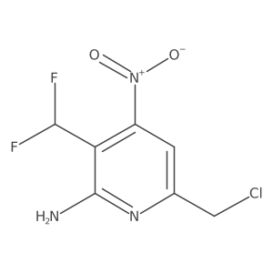 6-(Chloromethyl)-3-(difluoromethyl)-4-nitropyridin-2-amine结构式
