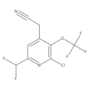 2-(2-Chloro-6-(difluoromethyl)-3-(trifluoromethoxy)pyridin-4-yl)acetonitrile结构式