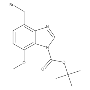 tert-Butyl 4-(bromomethyl)-7-methoxy-1H-benzo[d]imidazole-1-carboxylate结构式