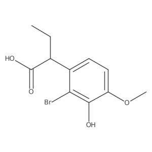 2-(2-Bromo-3-hydroxy-4-methoxyphenyl)butanoic acid结构式