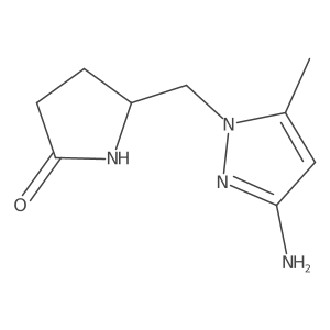 5-[(3-Amino-5-methyl-1H-pyrazol-1-yl)methyl]pyrrolidin-2-one Structure