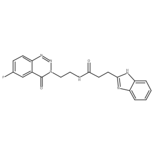 3-(1H-benzo[d]imidazol-2-yl)-N-(2-(6-fluoro-4-oxobenzo[d][1,2,3]triazin-3(4H)-yl)ethyl)propanamide结构式