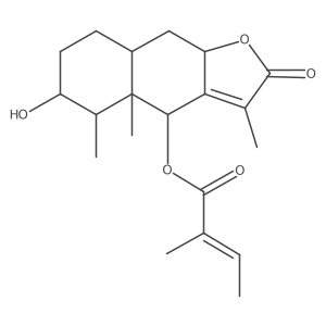 (4S,4aS,5R,6S,8aR,9aS)-2,4,4a,5,6,7,8,8a,9,9a-Decahydro-6-hydroxy-3,4a,5-trimethyl-2-oxonaphtho[2,3-b]furan-4-yl (2Z)-2-methyl-2-butenoate结构式