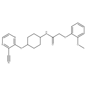 2-(2-methoxyphenoxy)-N-[(1r,4r)-4-[(3-cyanopyrazin-2-yl)oxy]cyclohexyl]acetamide Structure