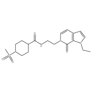 N-(2-(1-ethyl-7-oxo-1H-pyrrolo[2,3-c]pyridin-6(7H)-yl)ethyl)-1-(methylsulfonyl)piperidine-4-carboxamide Structure