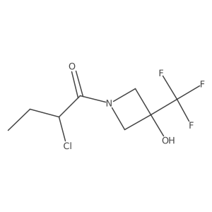2-Chloro-1-(3-hydroxy-3-(trifluoromethyl)azetidin-1-yl)butan-1-one结构式
