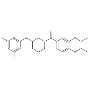 (3,4-Diethoxyphenyl)(3-((4,6-dimethylpyrimidin-2-yl)oxy)piperidin-1-yl)methanone结构式
