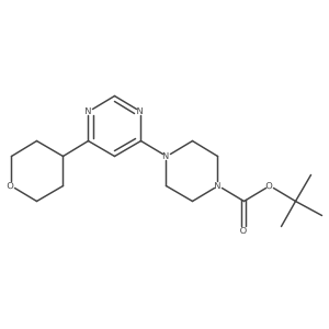Tert-butyl 4-[6-(oxan-4-yl)pyrimidin-4-yl]piperazine-1-carboxylate结构式