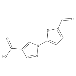 1-(5-formylthiophen-2-yl)-1H-pyrazole-4-carboxylic acid结构式