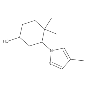 4,4-dimethyl-3-(4-methyl-1H-pyrazol-1-yl)cyclohexan-1-ol Structure